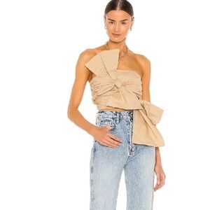 Song of Style Tan Strapless Bow Top from Revolve (Small)